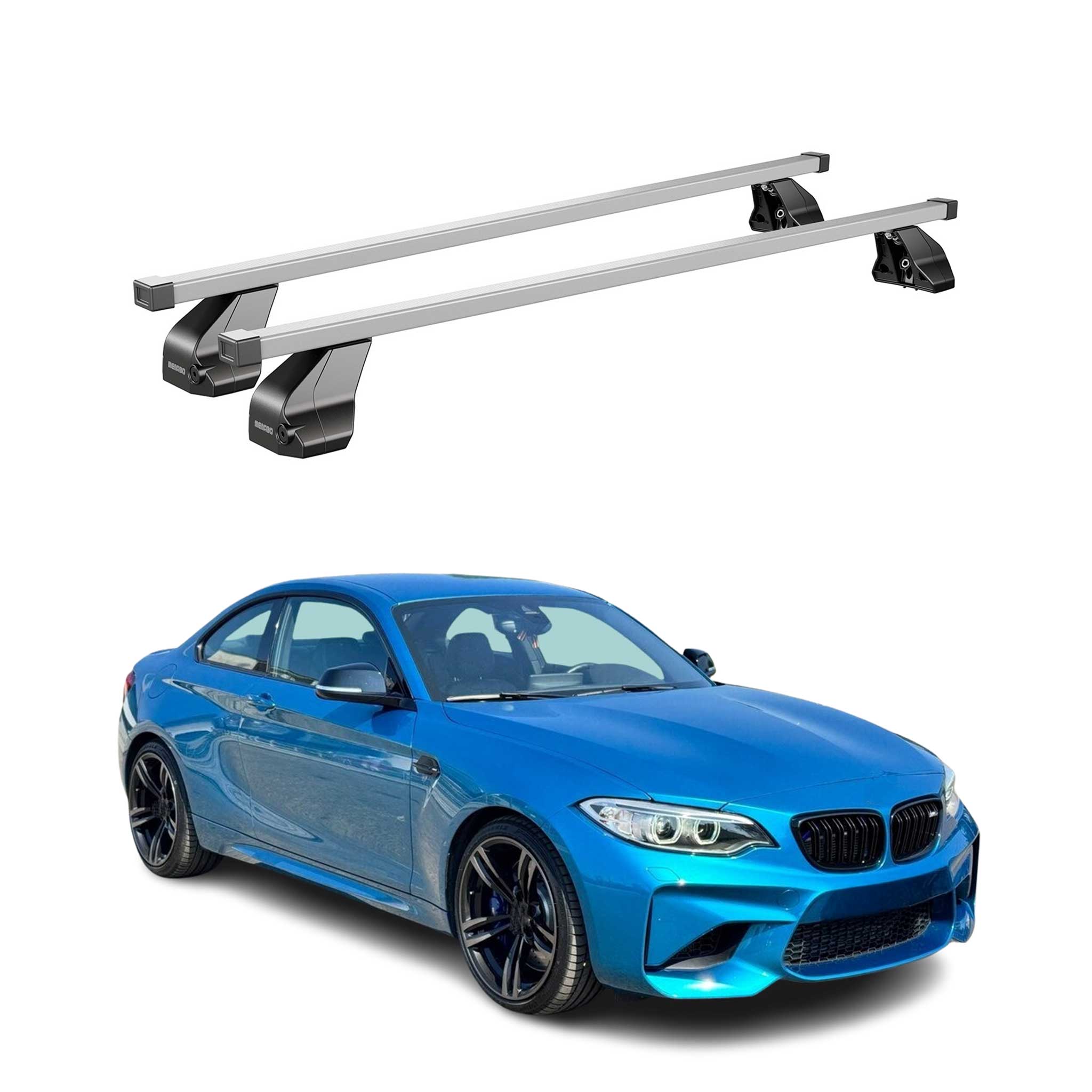 2014-2021 BMW 2 Series F22 M2 Coupe Roof Rack Cross Bars Silver