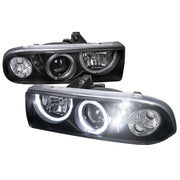 1998-2004 Chevy S10 Dual Halo Projector Headlights Matte Black/Clear Lens