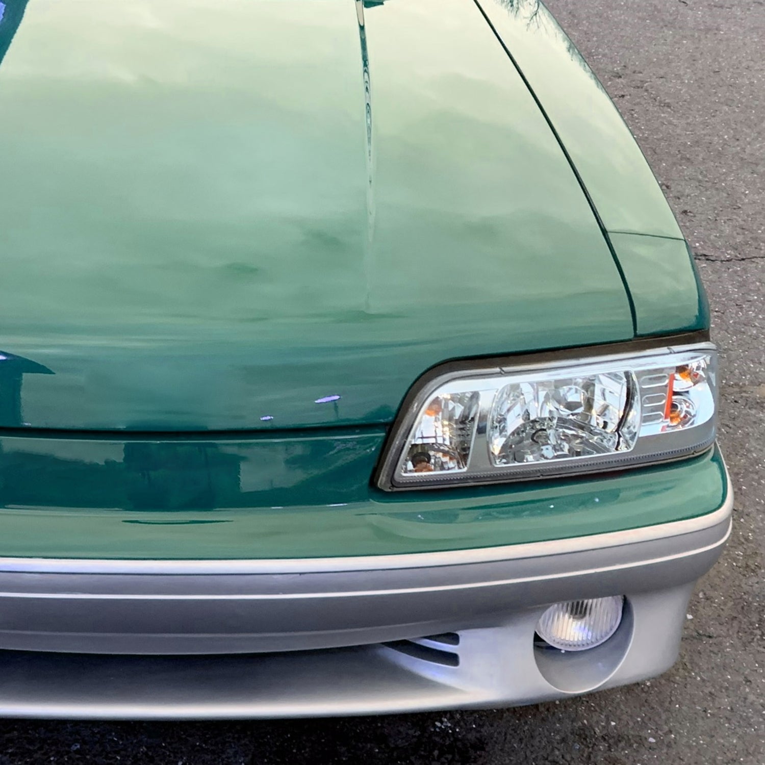 1987-1993 Ford Mustang Crystal Headlights Chrome Housing/Clear Lens