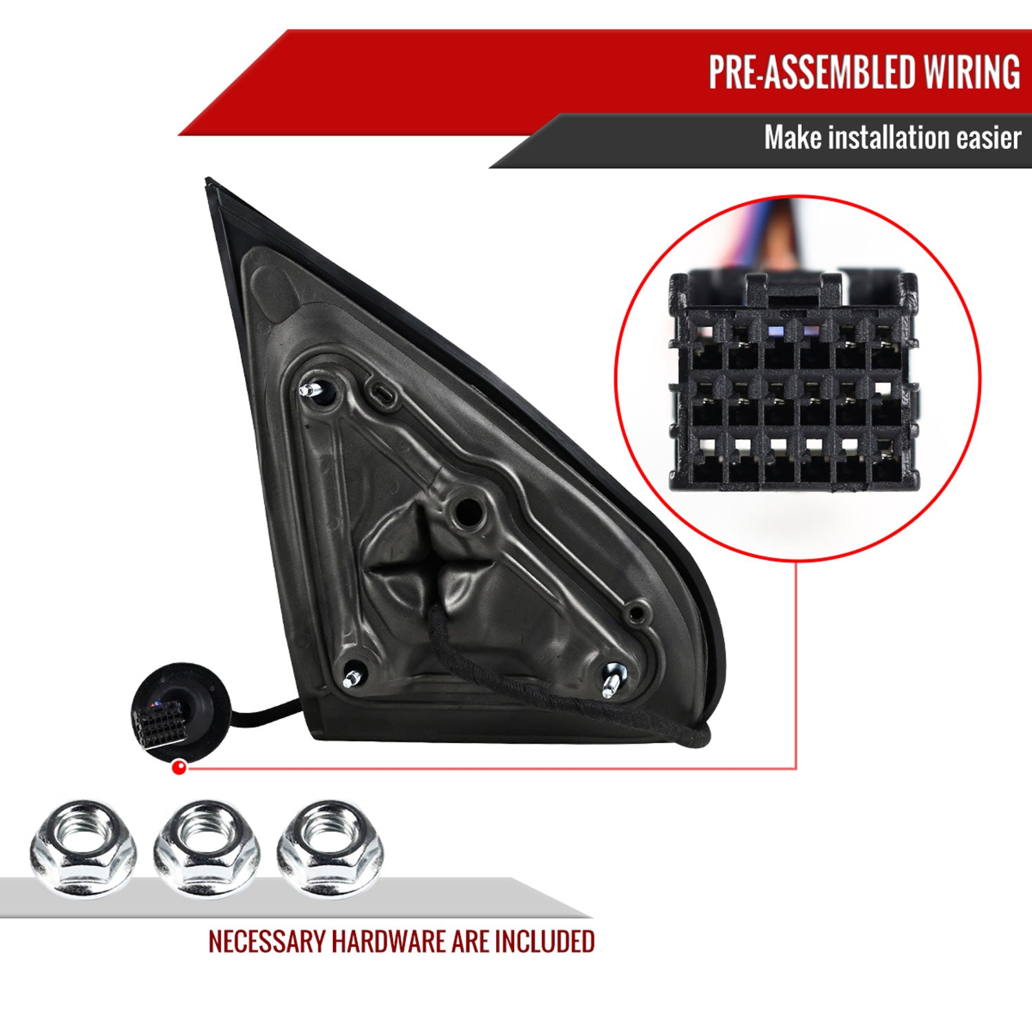 2014-2018 Chevy Silverado/GMC Sierra Manual Fold Heated Side Mirror Driver