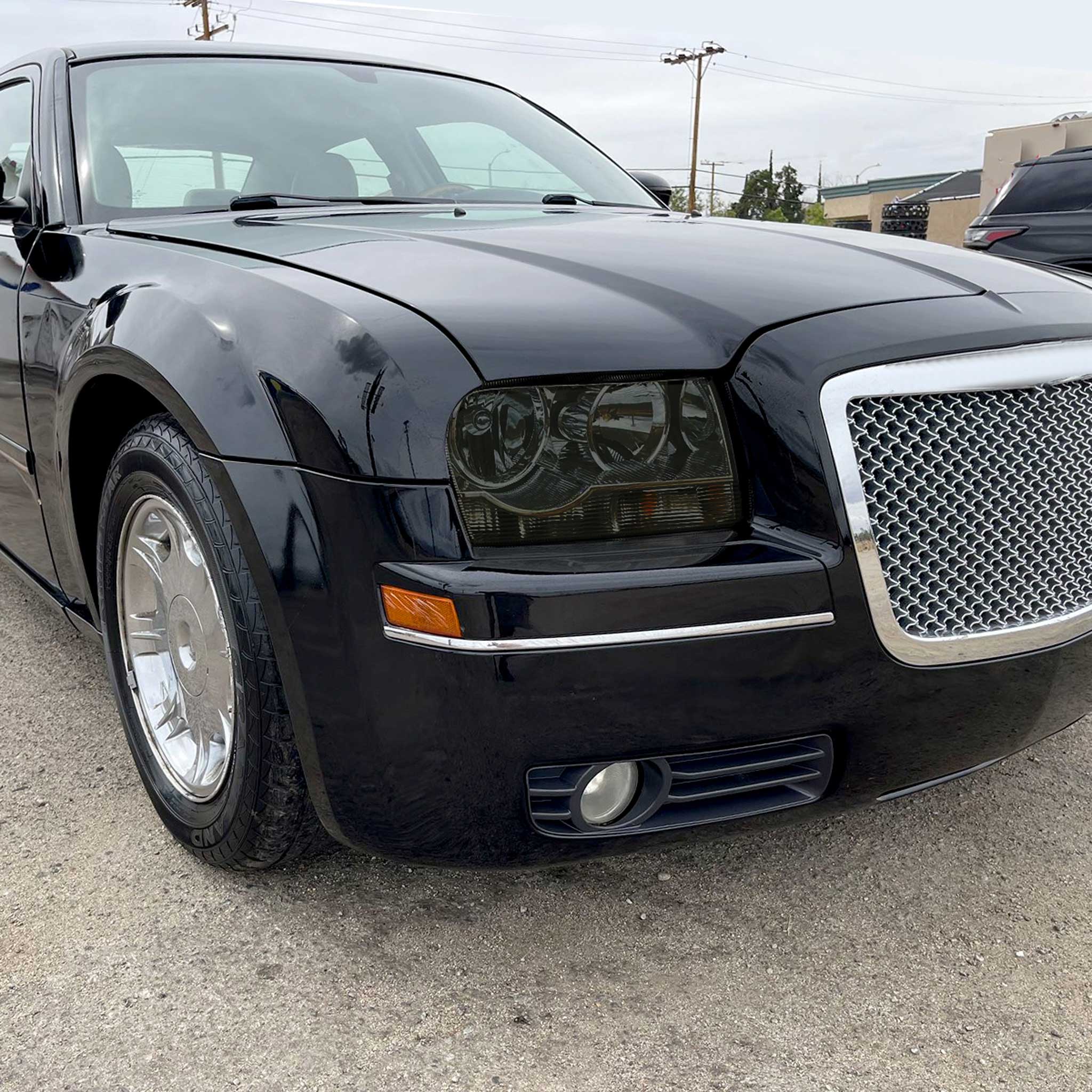 For Chrysler 300 2005-2010  Factory Style Headlights Chrome Housing Smoked Lens