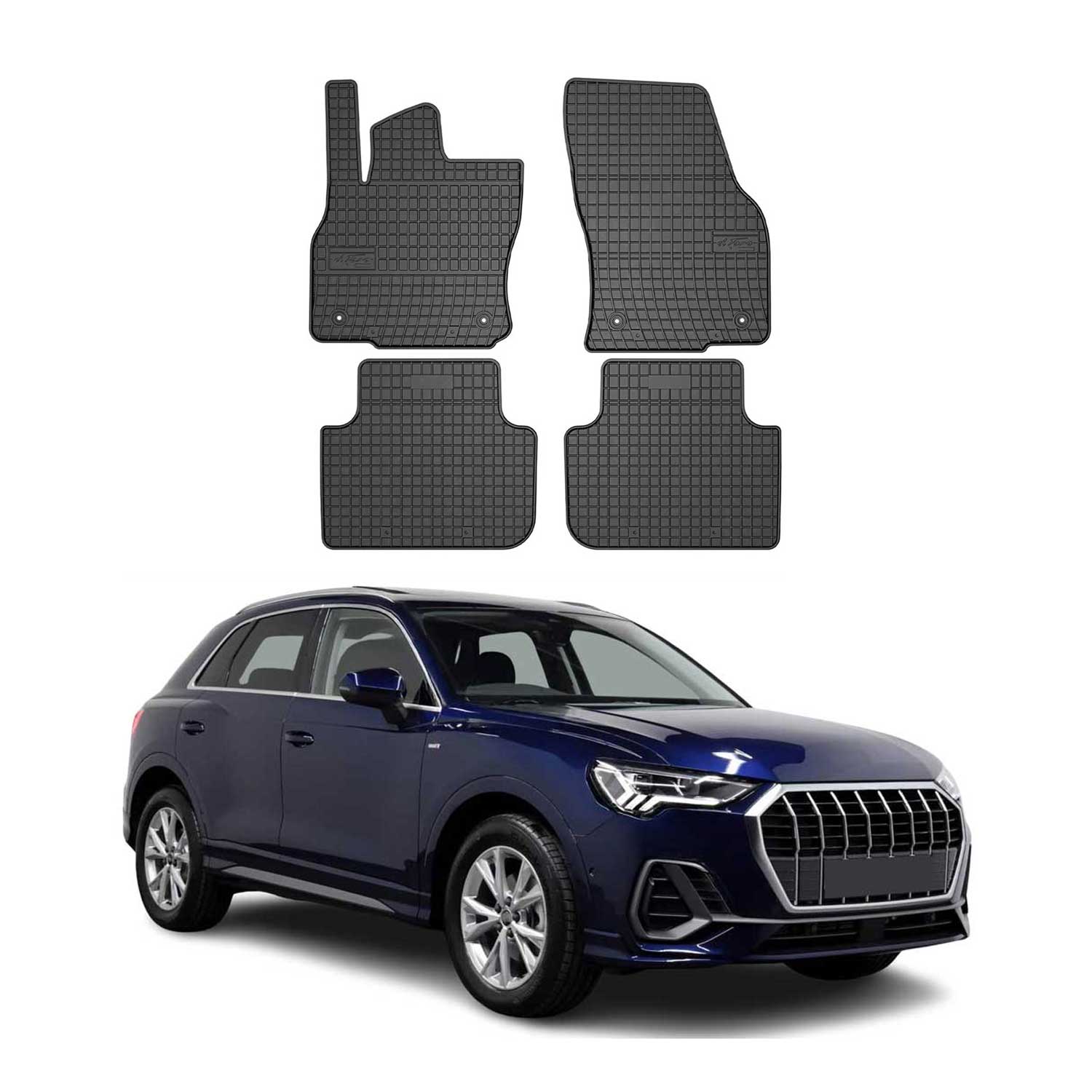 2019-2025 Audi Q3 2.gen & Sportback Floor Mats Liners Full Set All Weather Rubber Black