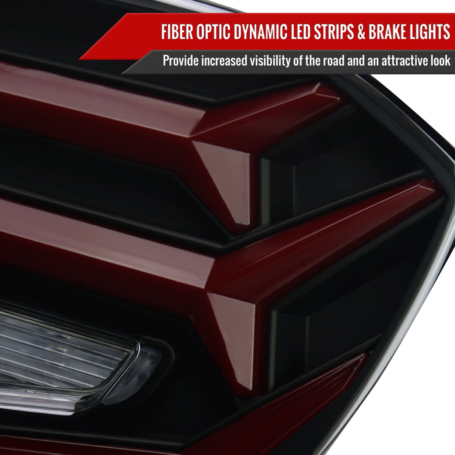 2018-2022 Honda Accord Sedan Red LED Signal Tail Lights Matt Black/Smoke
