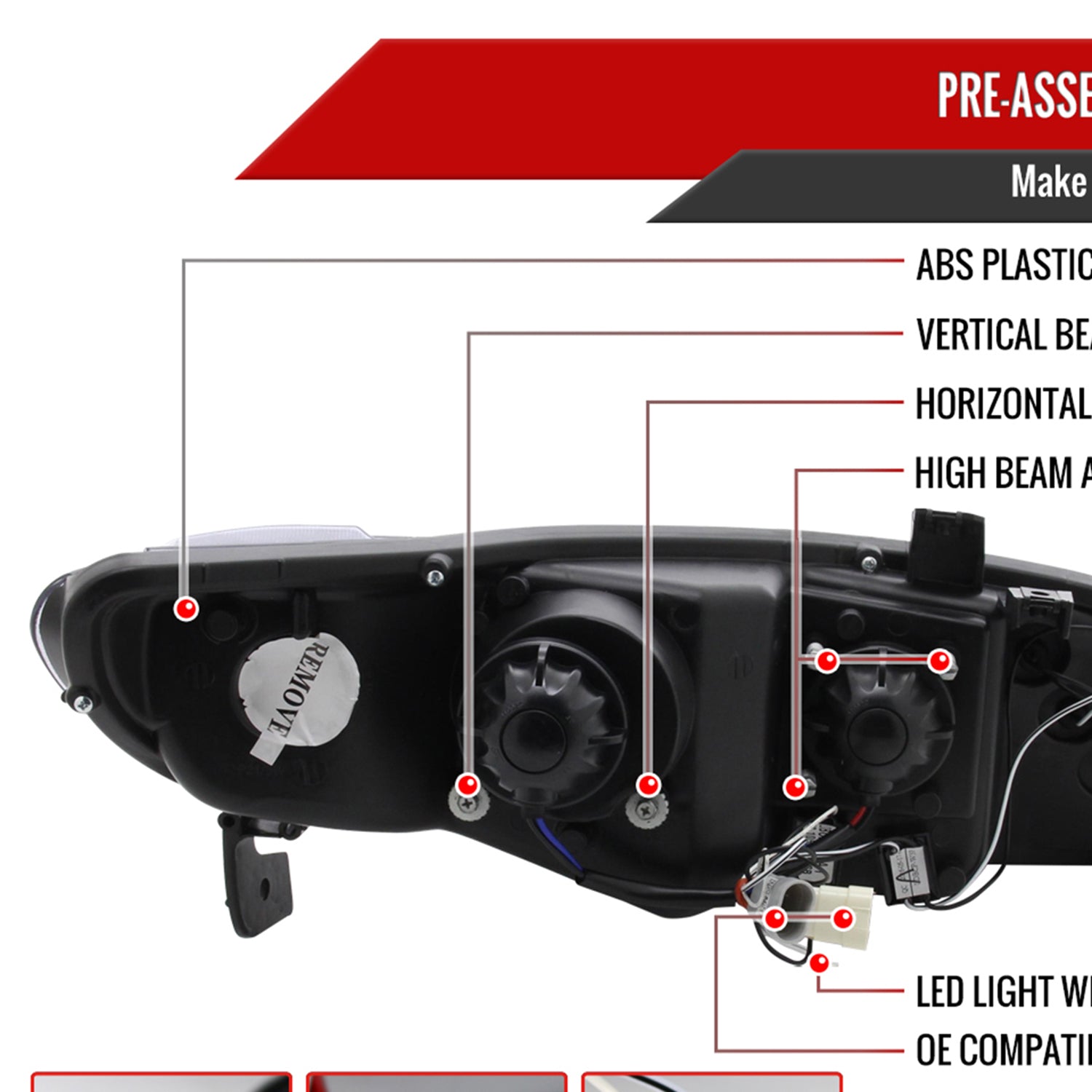 2006-2011 Honda Civic Sedan Dual Halo Projector Headlights Glossy Black/Smoke