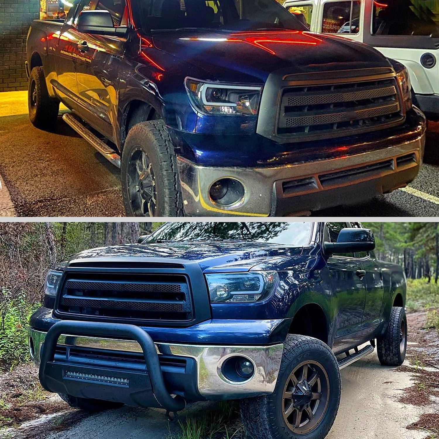 2007-2013 Toyota Tundra/ 2008-2017 Sequoia LED C-Bar Projector Headlights Black