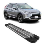 2018-2024 Mitsubishi Eclipse Cross Running Boards Side Steps Silver & Black
