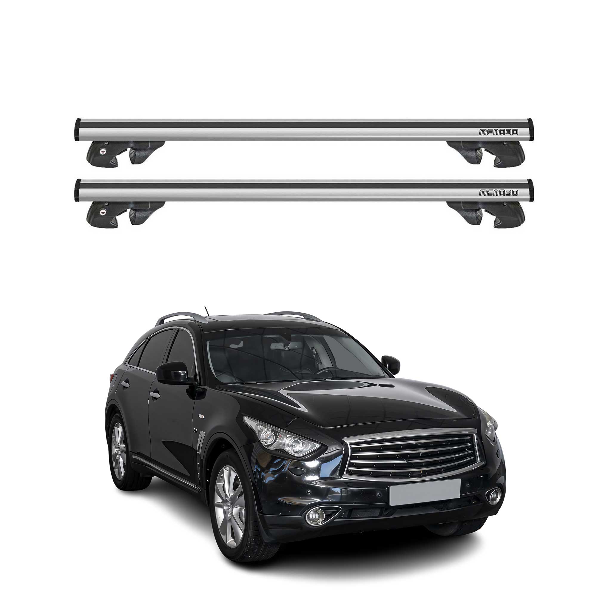 2014-2017 Infiniti Qx70 Roof Rack Cross Bars Silver