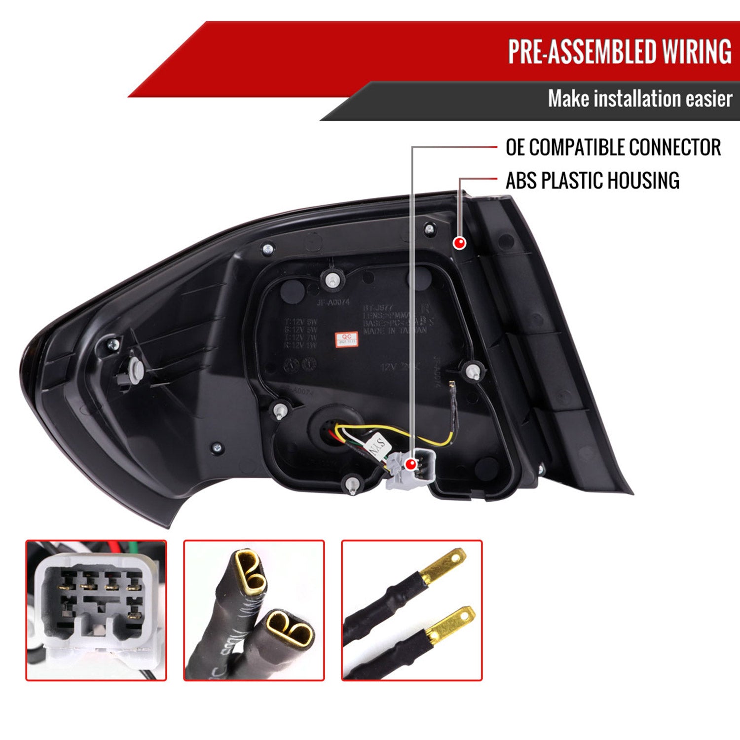 2008-2014 Subaru Impreza WRX/STI LED Turn Signal Tail lights Jet Black/Clear