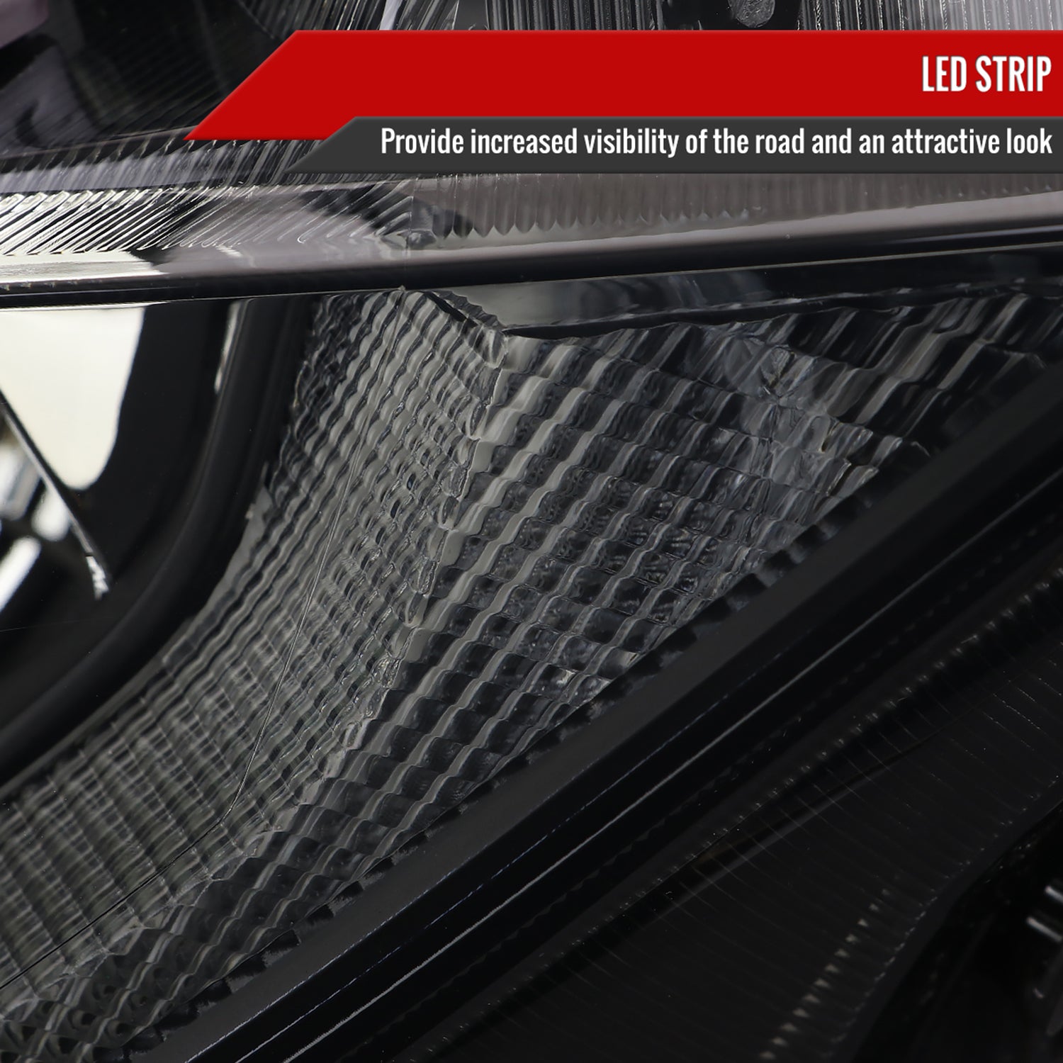 2016-2021 Honda Civic LED Strip Factory Projector Headlights Matt Black/Smoke