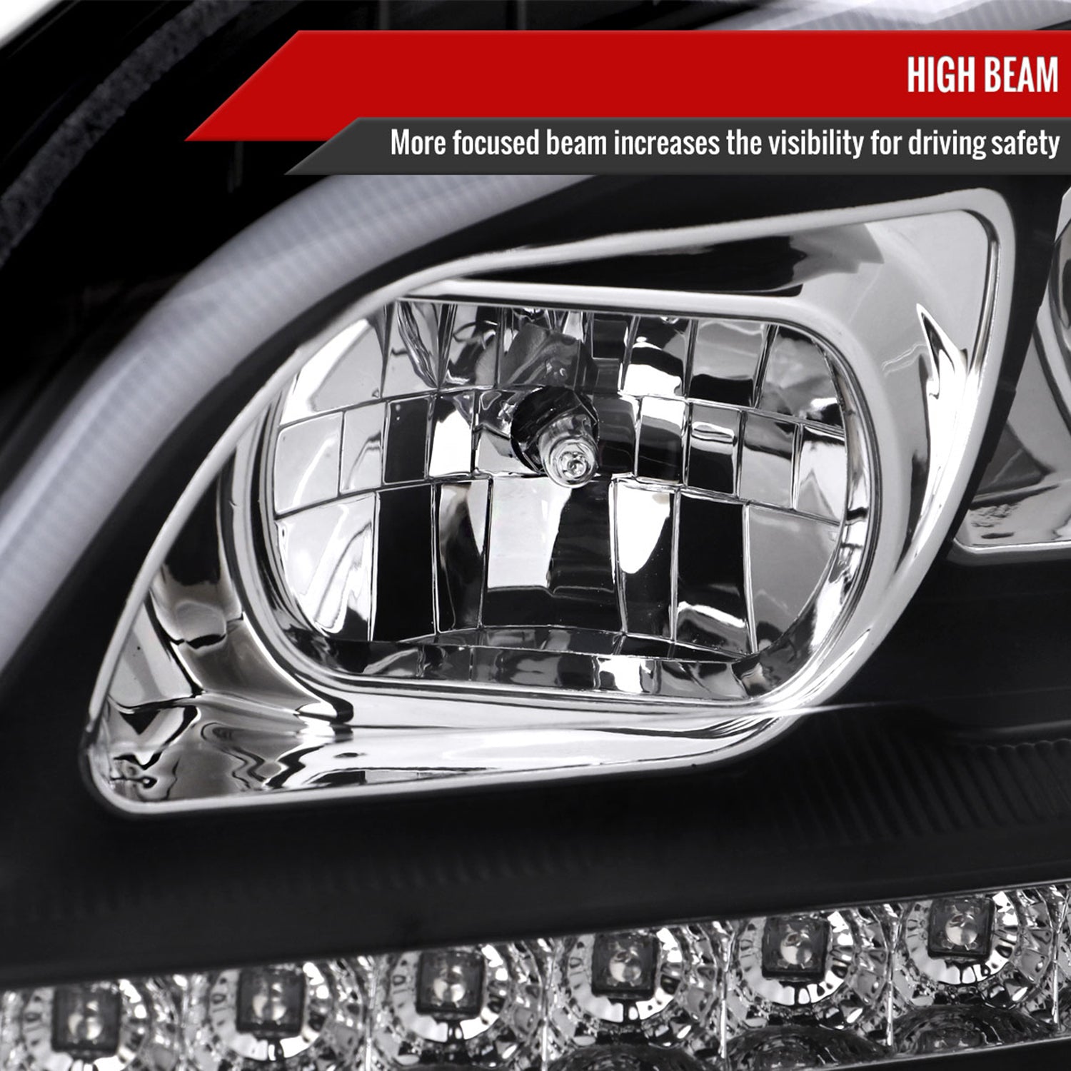 2009-2011 Mercedes W164 ML-Class LED Sequetial Signal Headlights Matte Black