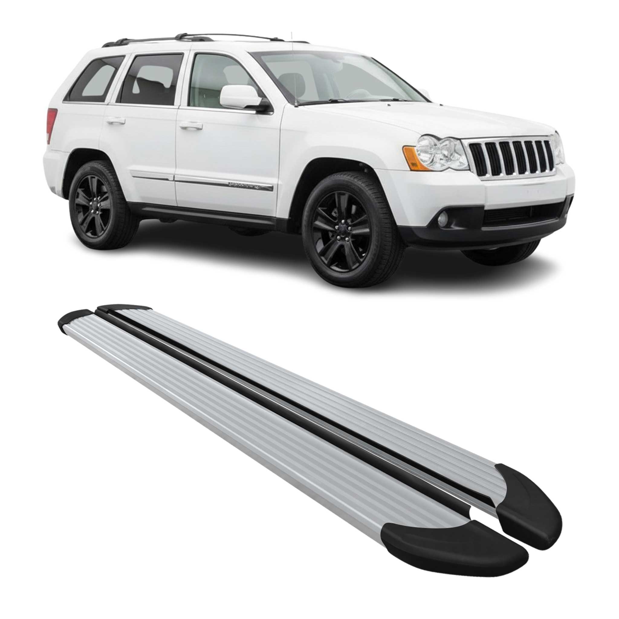 2005-2010 Jeep Grand Cherokee Running Boards Side Steps Silver