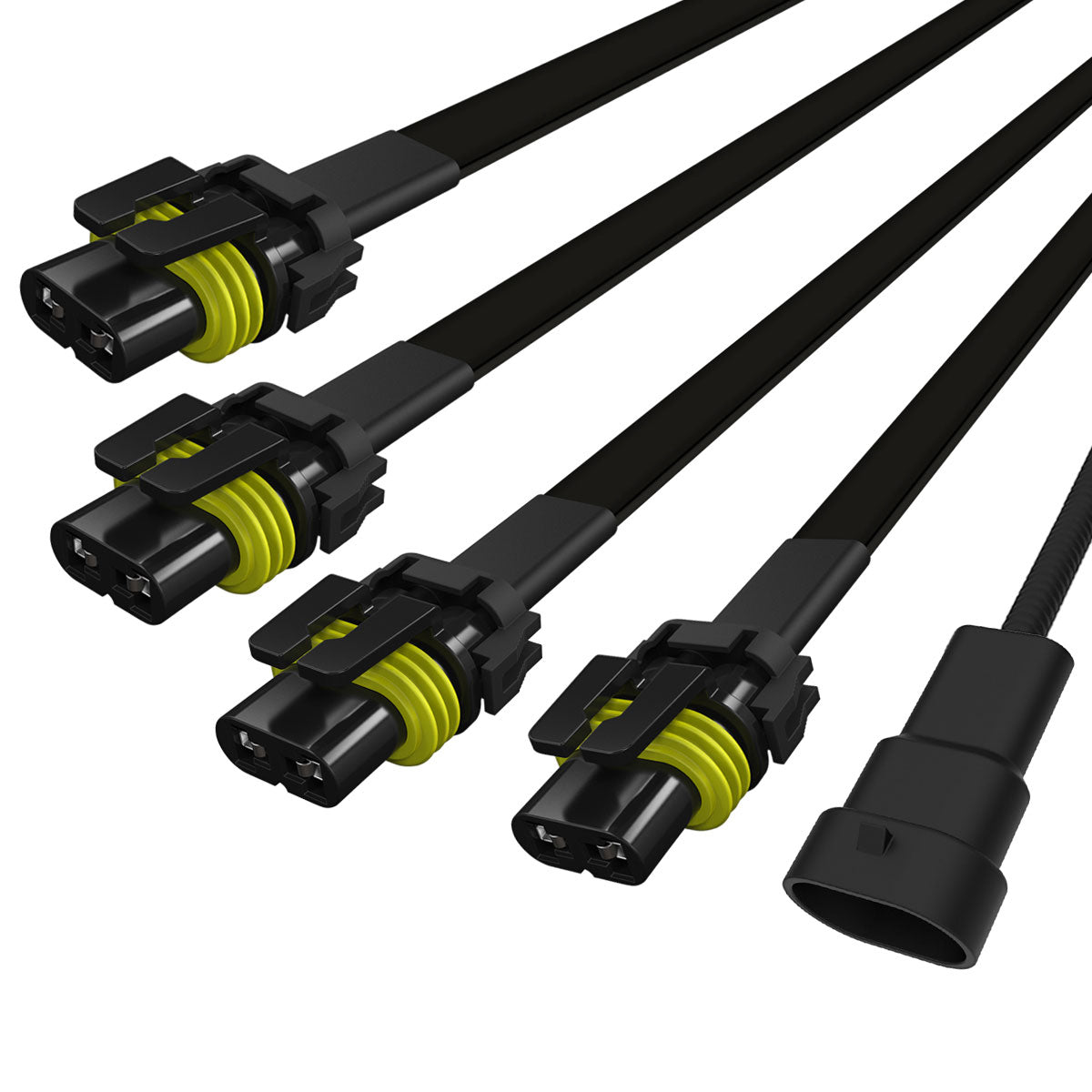 Universal 10' 12 Gauge Fog Lights Wiring Harness w/ 4 Connectors