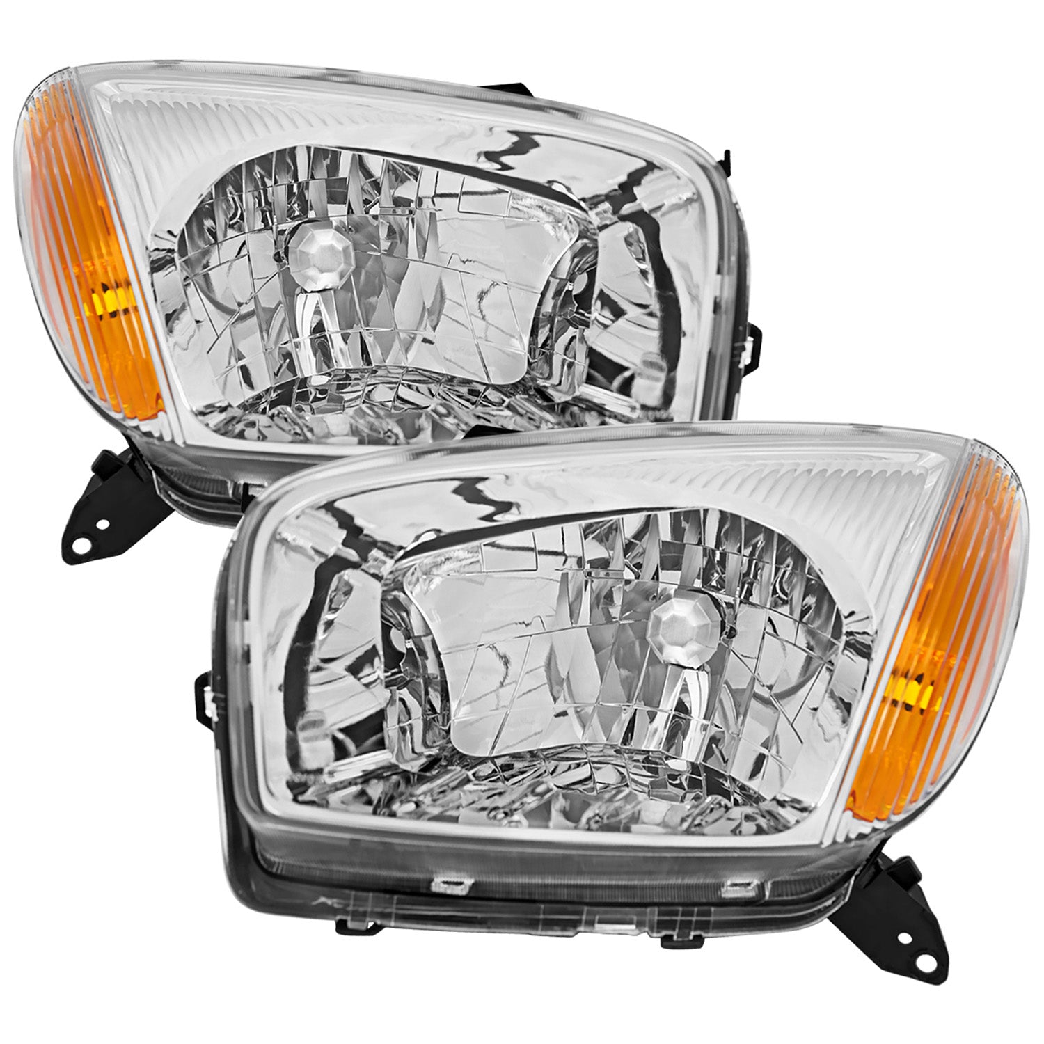 2001-2003 Toyota RAV4 Factory Style Headlights Chrome Housing/Clear Lens