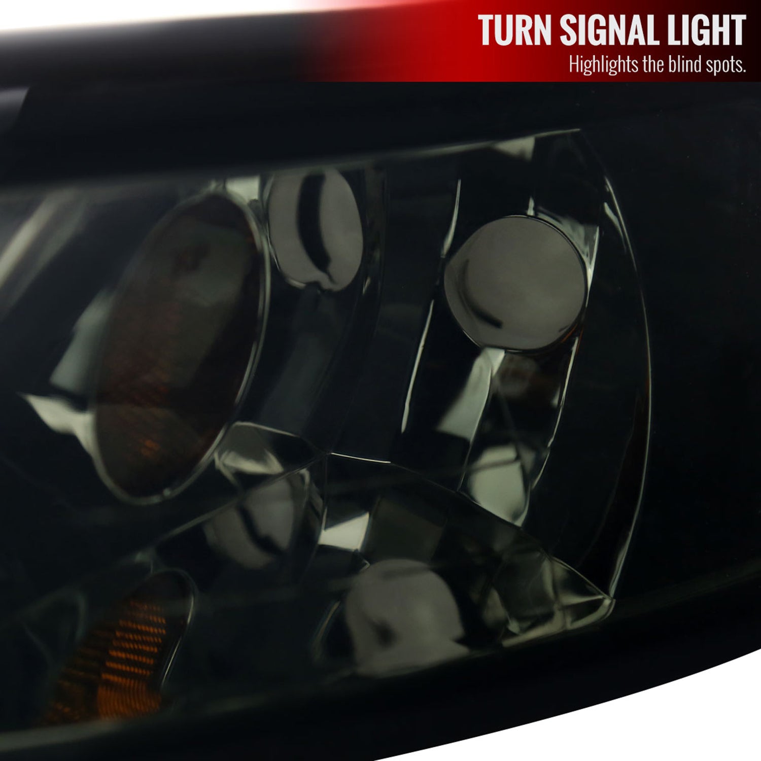 1999-2004 Ford Mustang LED Bar Factory Headlights Amber Reflector Chrome/Smoke
