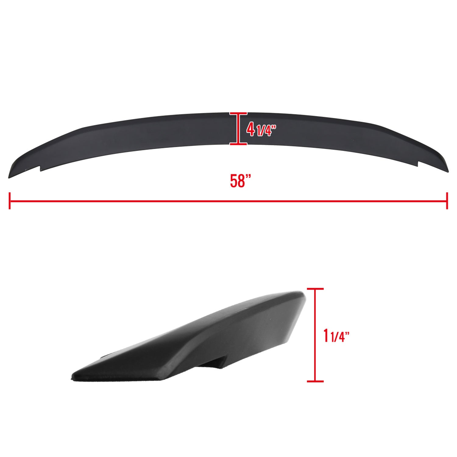 2010-2014 Ford Mustang Matte Black ABS Factory GT Style Rear Spoiler