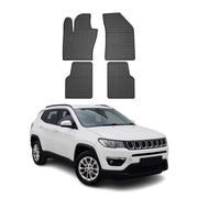 2017-2026 Jeep Compass Floor Mats Liners Full Set All Weather Rubber Black