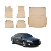 2002-2010 Audi A8 L Floor Mats & Cargo Liner Full Set All Weather Beige