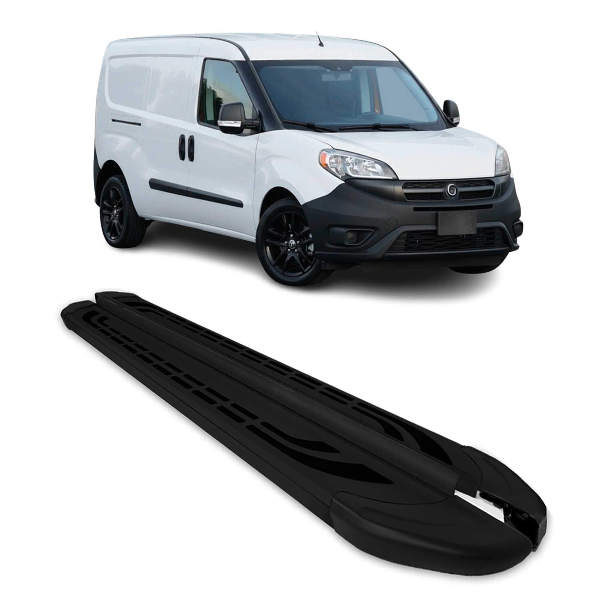 2015-2022 RAM ProMaster City LWB Running Boards Side Steps Silver & Black