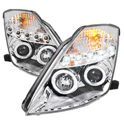 2003-2005 Nissan 350Z Dual Halo Projector Headlights Chrome/Clear Lens