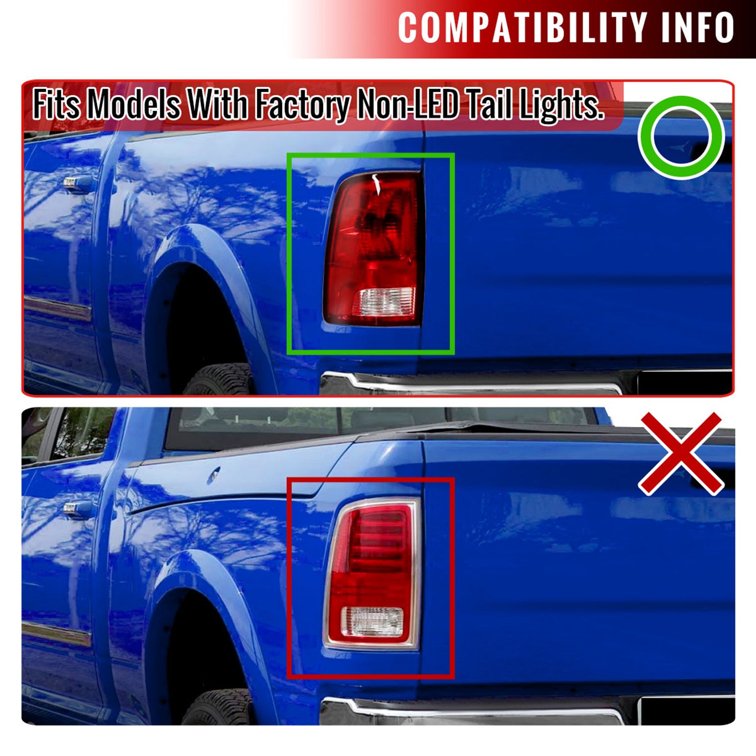 2009-2018 Dodge RAM 1500 2500 3500 LED Tail Lights Chrome/Smoke