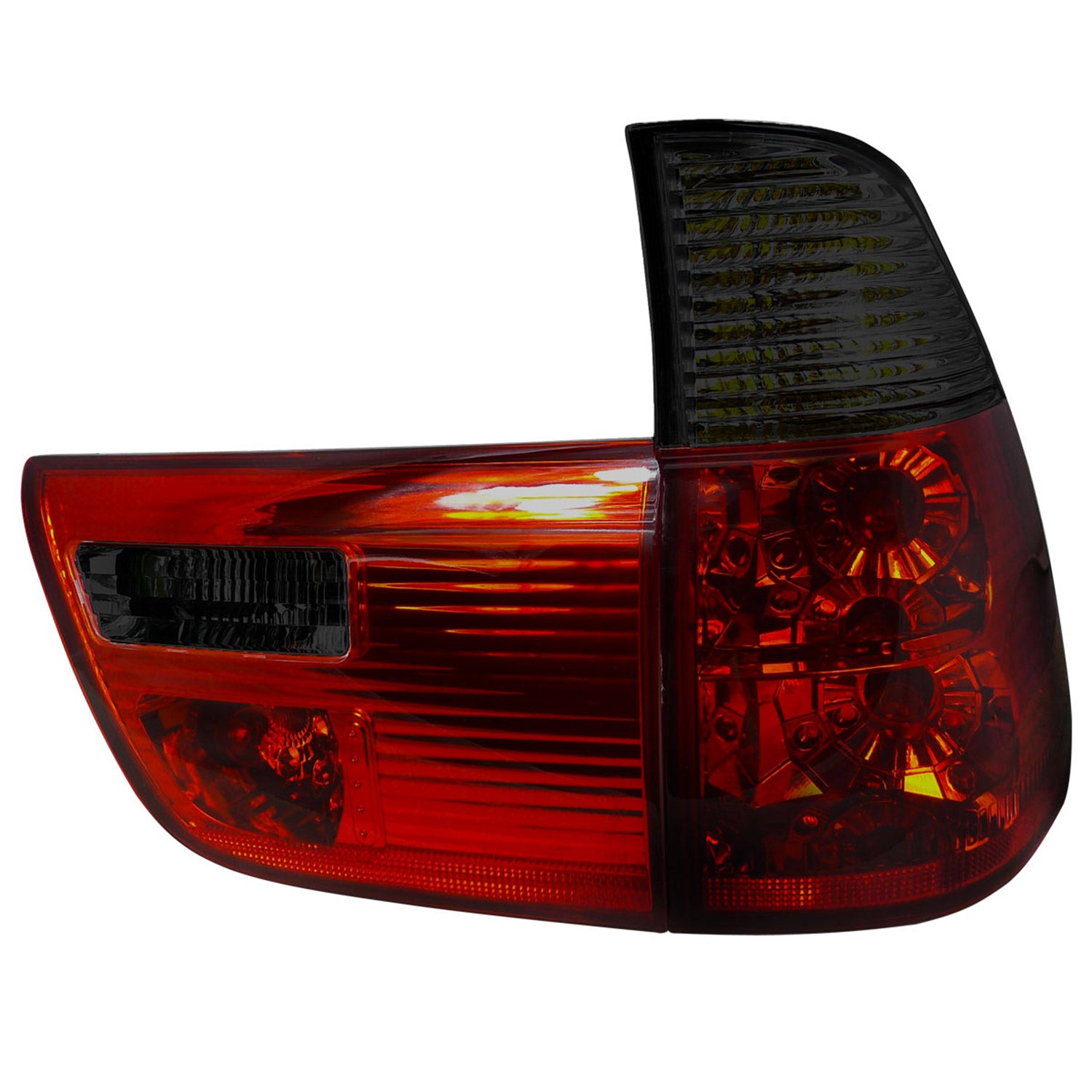 2000-2006 BMW E53 X5 Tail Lights - APC Chrome Housing/Red Smoke Lens
