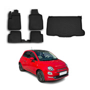 2012-2016 Fiat 500 Floor Mats & Cargo Liner Full Set All Weather Black