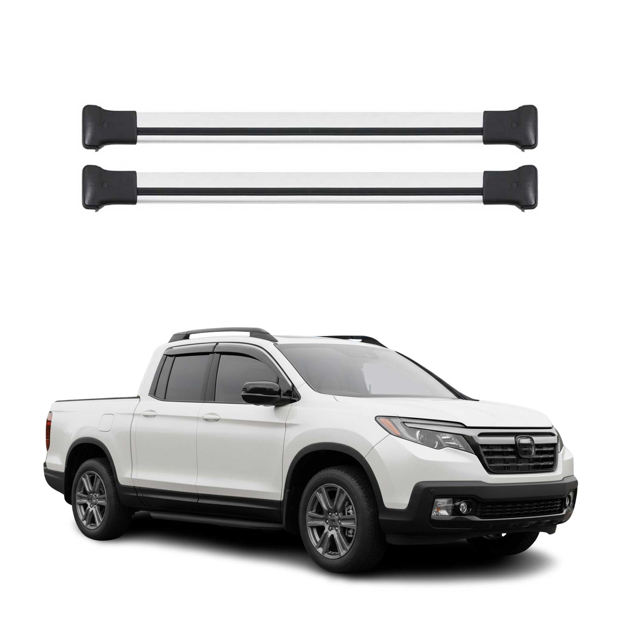 2017-2025 Honda Ridgeline Roof Rack Cross Bars Luggage Carrier Alu Gray 2Pcs