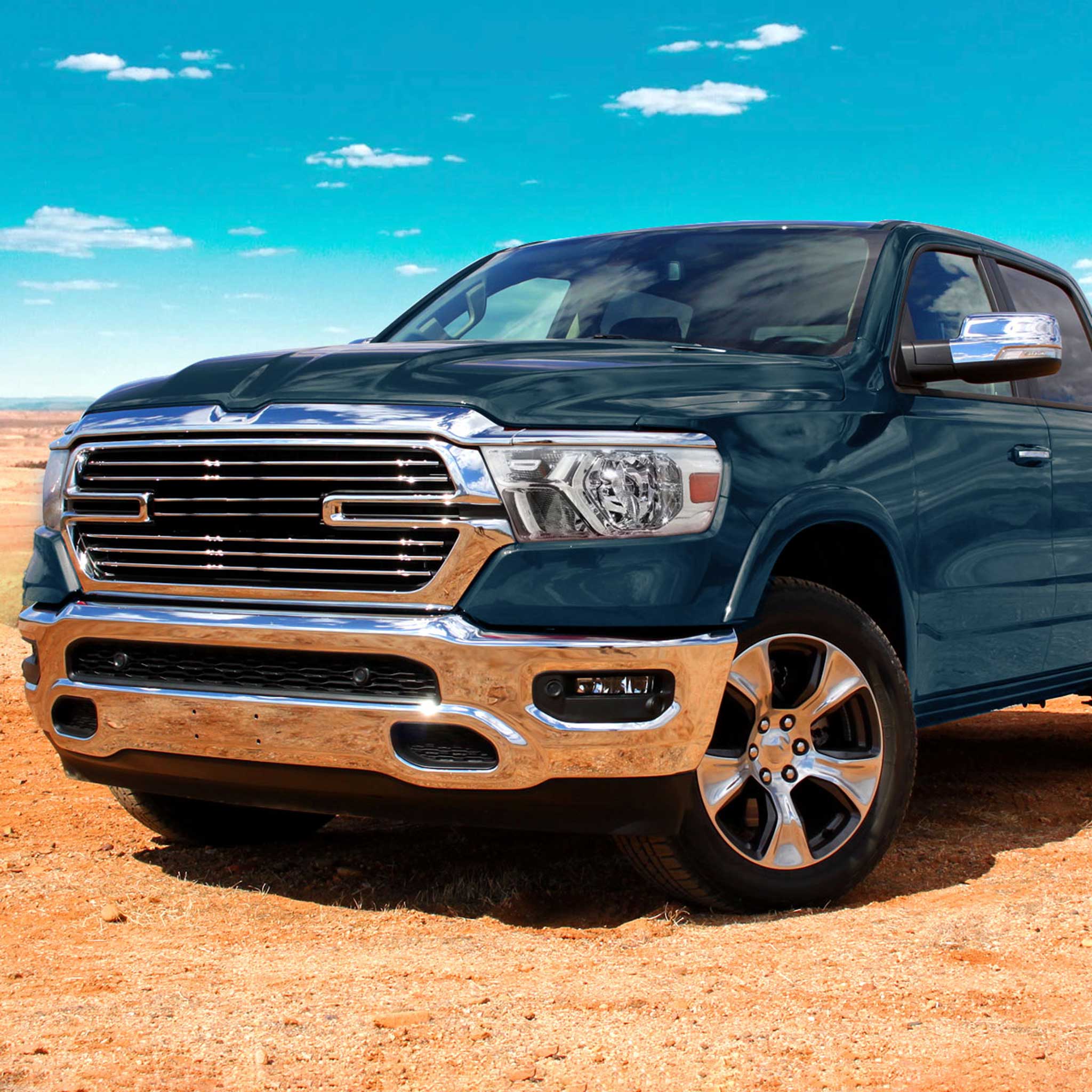 For Dodge RAM 1500 2019-2024 Factory Style Crystal Headlight  Driver Side Only Chrome Housing Clear Lens