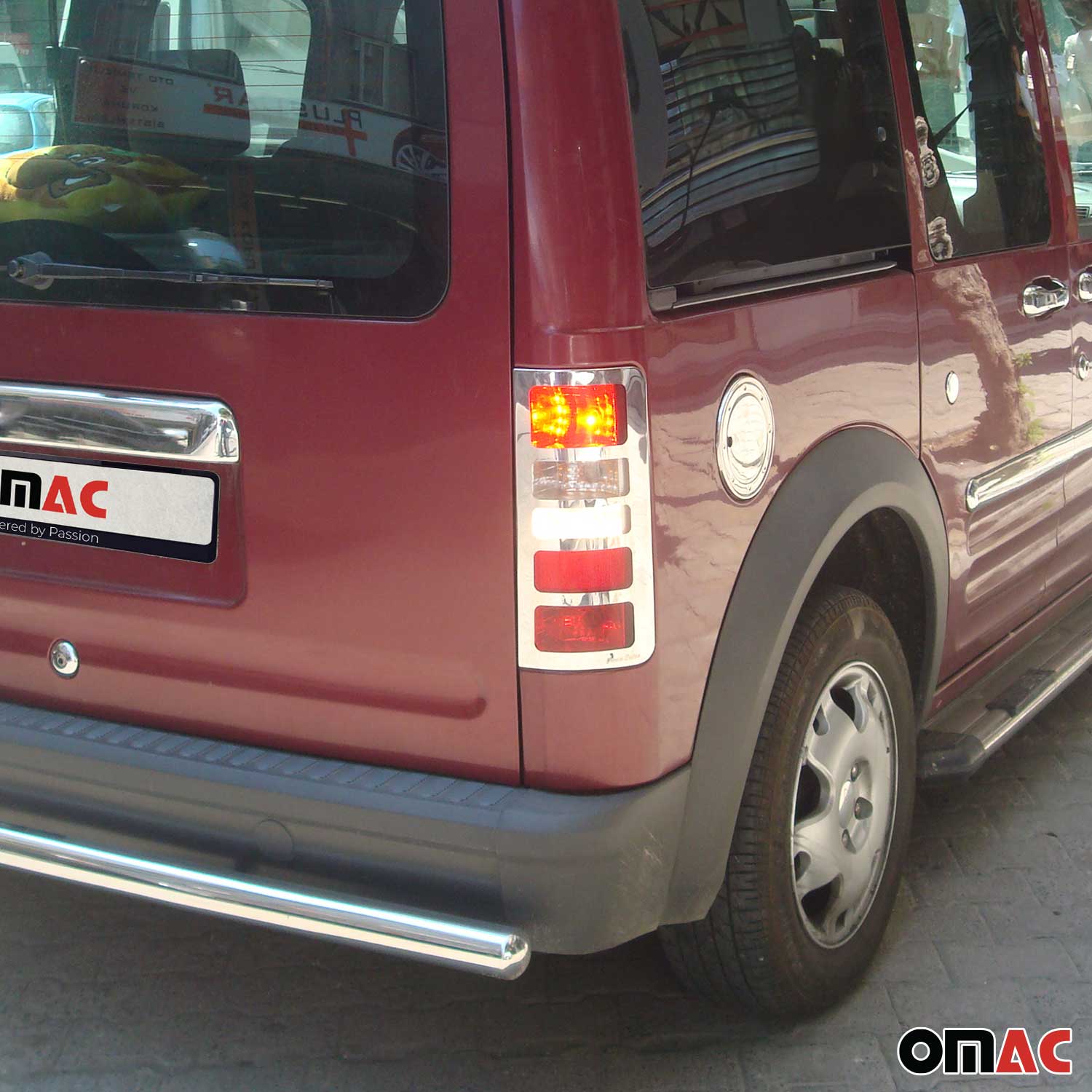 2010-2013 Ford Transit Connect Trunk Tail Light Trim Frame Stainless Steel Silver 2Pcs