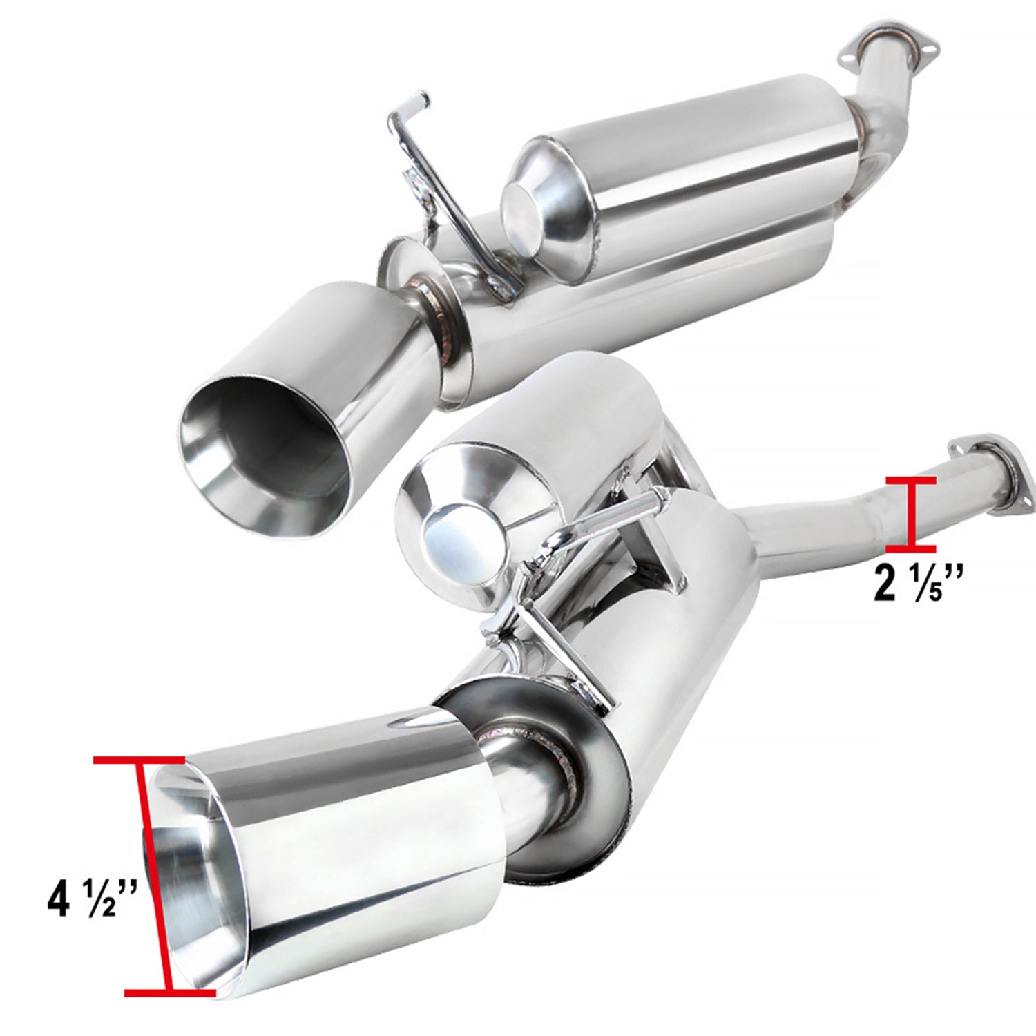 2009-2018 Nissan 370Z Dual Catback Exhaust System Rolled Tip