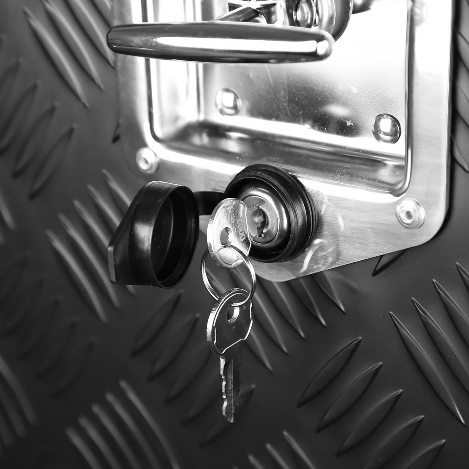 24" Heavy Duty Black Underbody Truck Tool Box w/ T-Handle Latch Lock & Keys