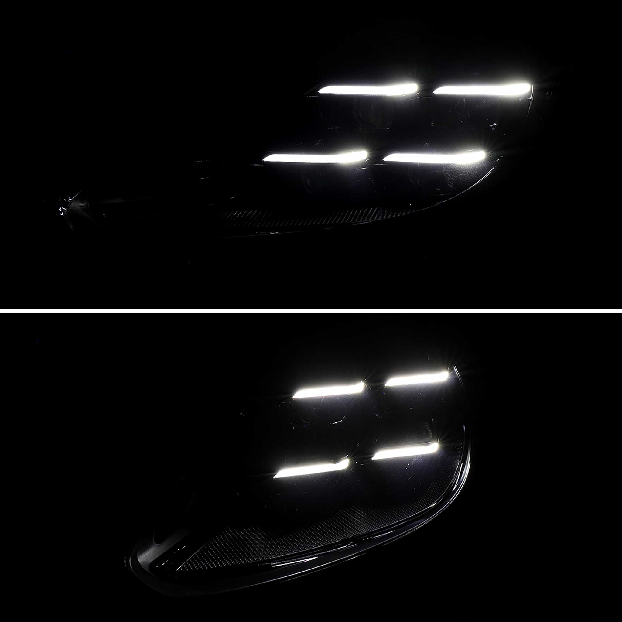 For Porsche Cayenne 2018-2023 Matrix LED Projector Headlights DRL Dynamic Black Clear Lens Glossy Accents