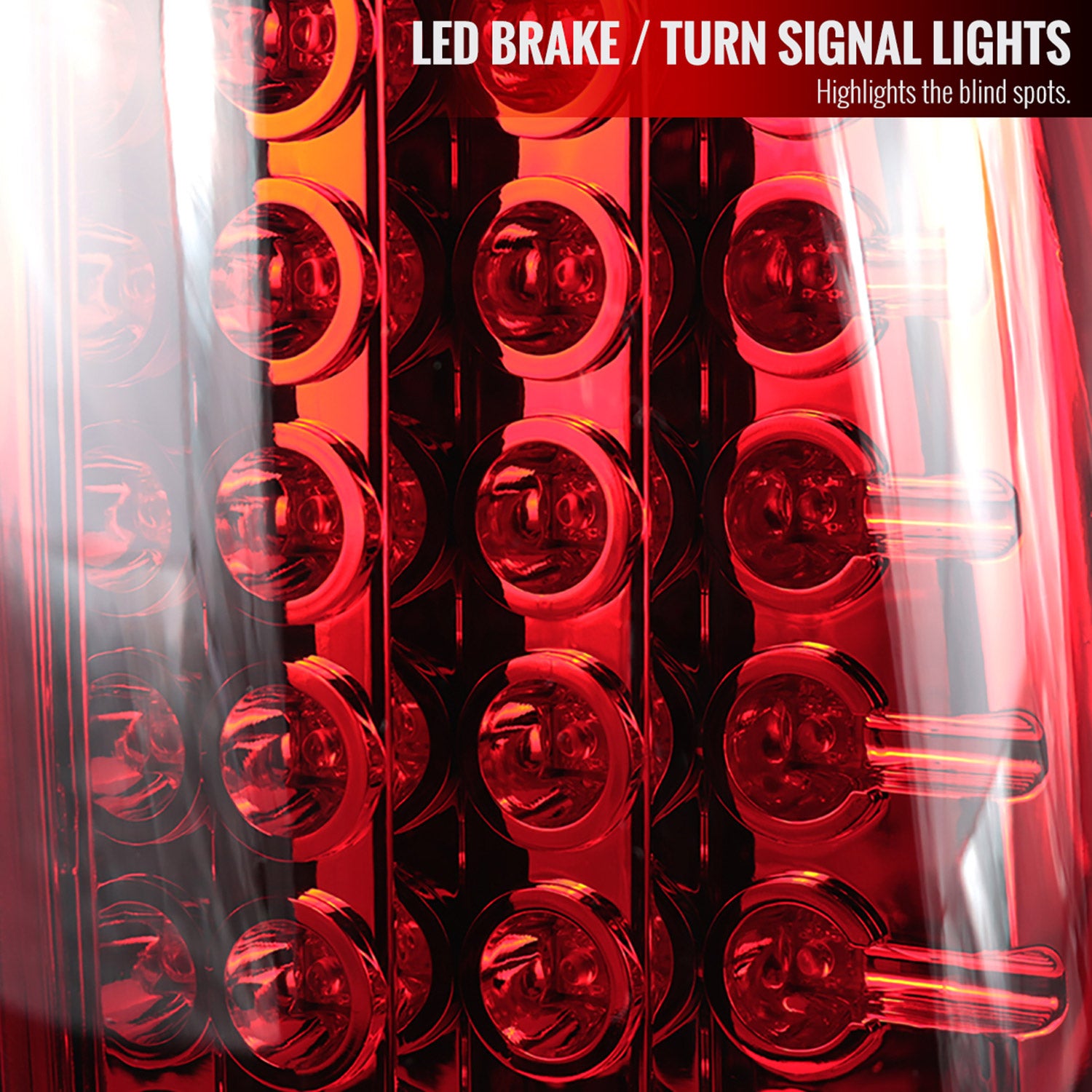 2003-2006 Chevy Silverado LED Tail Lights Chrome Housing/Red Clear Lens