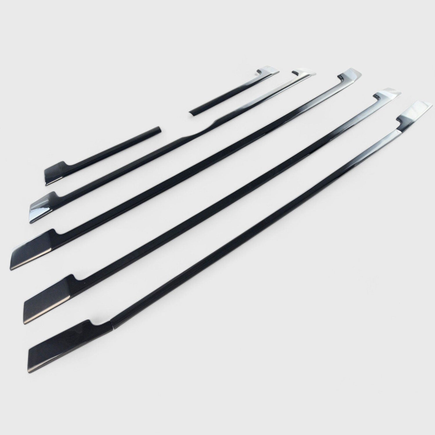 2017-2019 Toyota Highlander Grille Overlay Gloss Black 6Pcs ABS Plastic