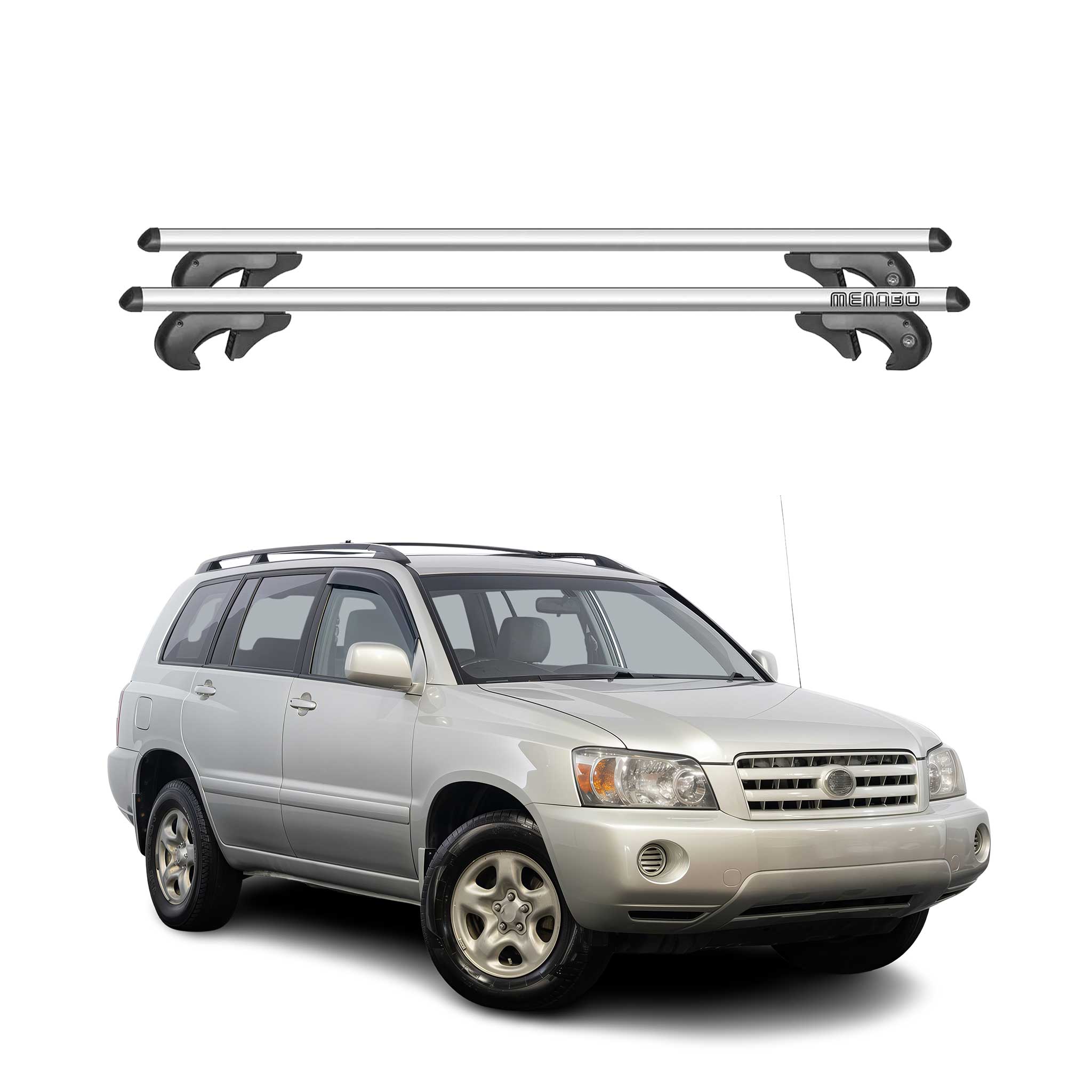 2001-2007 Toyota Highlander Roof Rack Cross Bars Silver