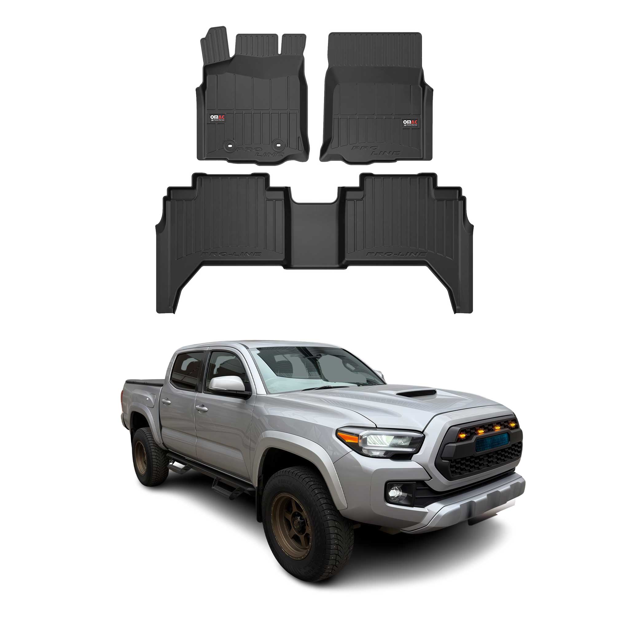 2016-2023 Toyota Tacoma Premium Floor Mats Liners Full Set All Weather Heavy Duty