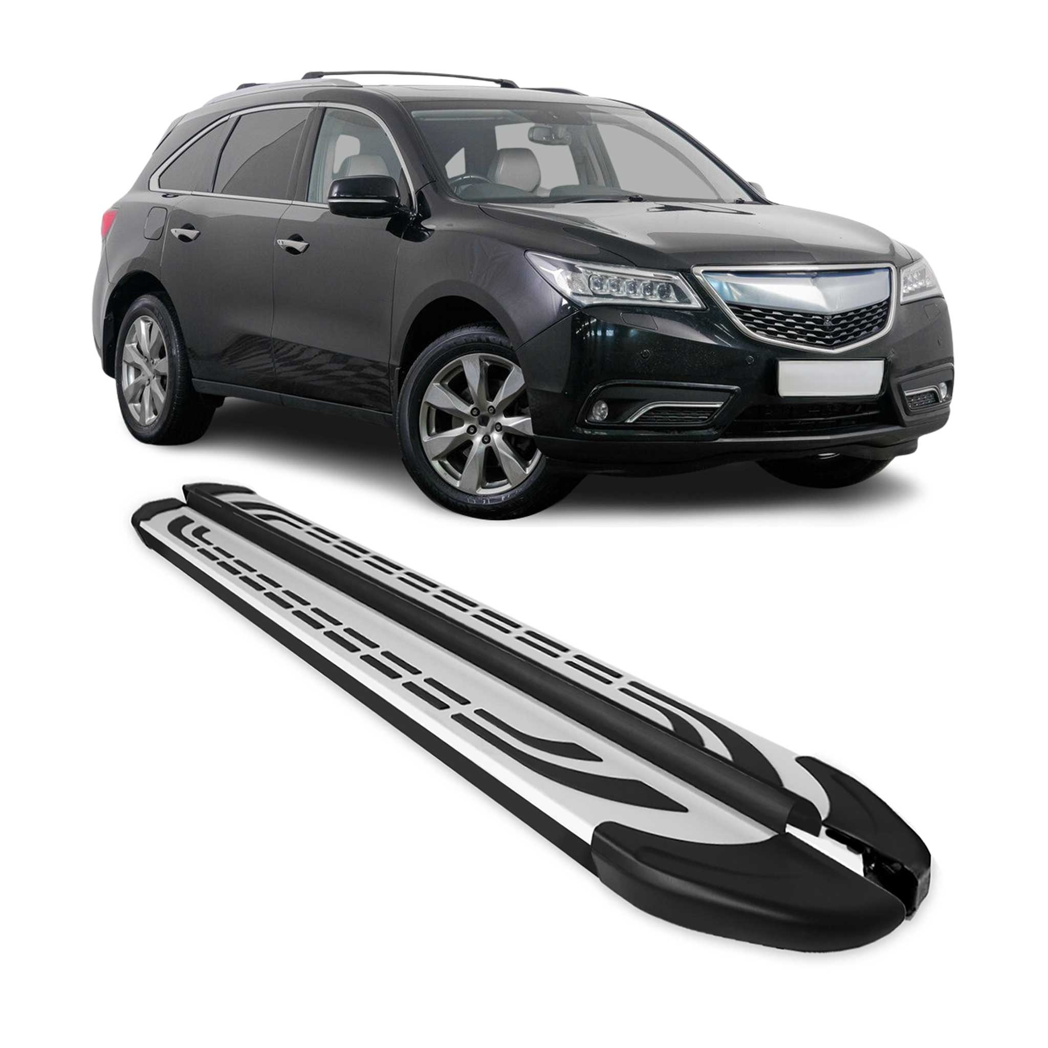 2014-2020 Acura MDX Running Boards Side Steps Silver & Black