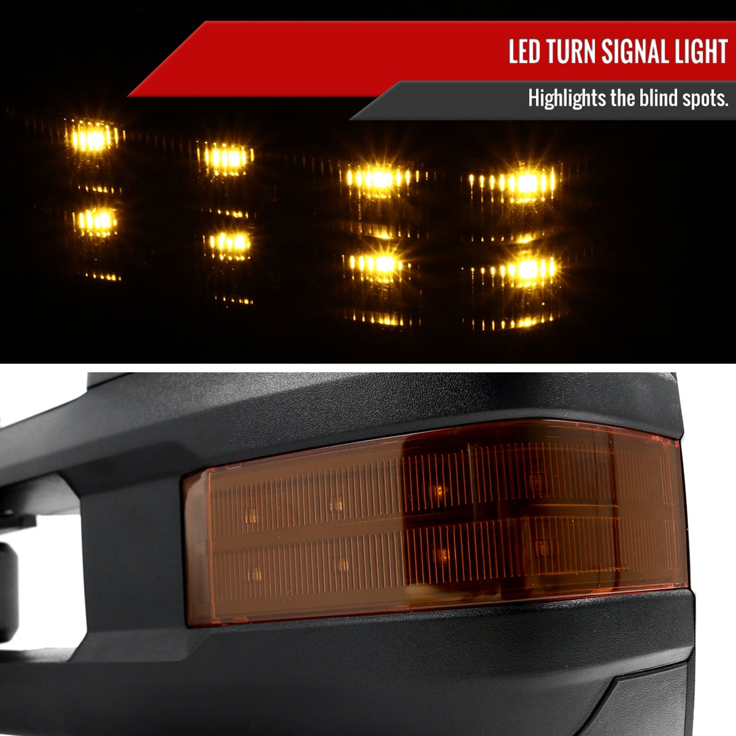 2014-2016 Chevy Silverado/GMC Sierra Heated ATS Manual Towing Mirrors &Amber