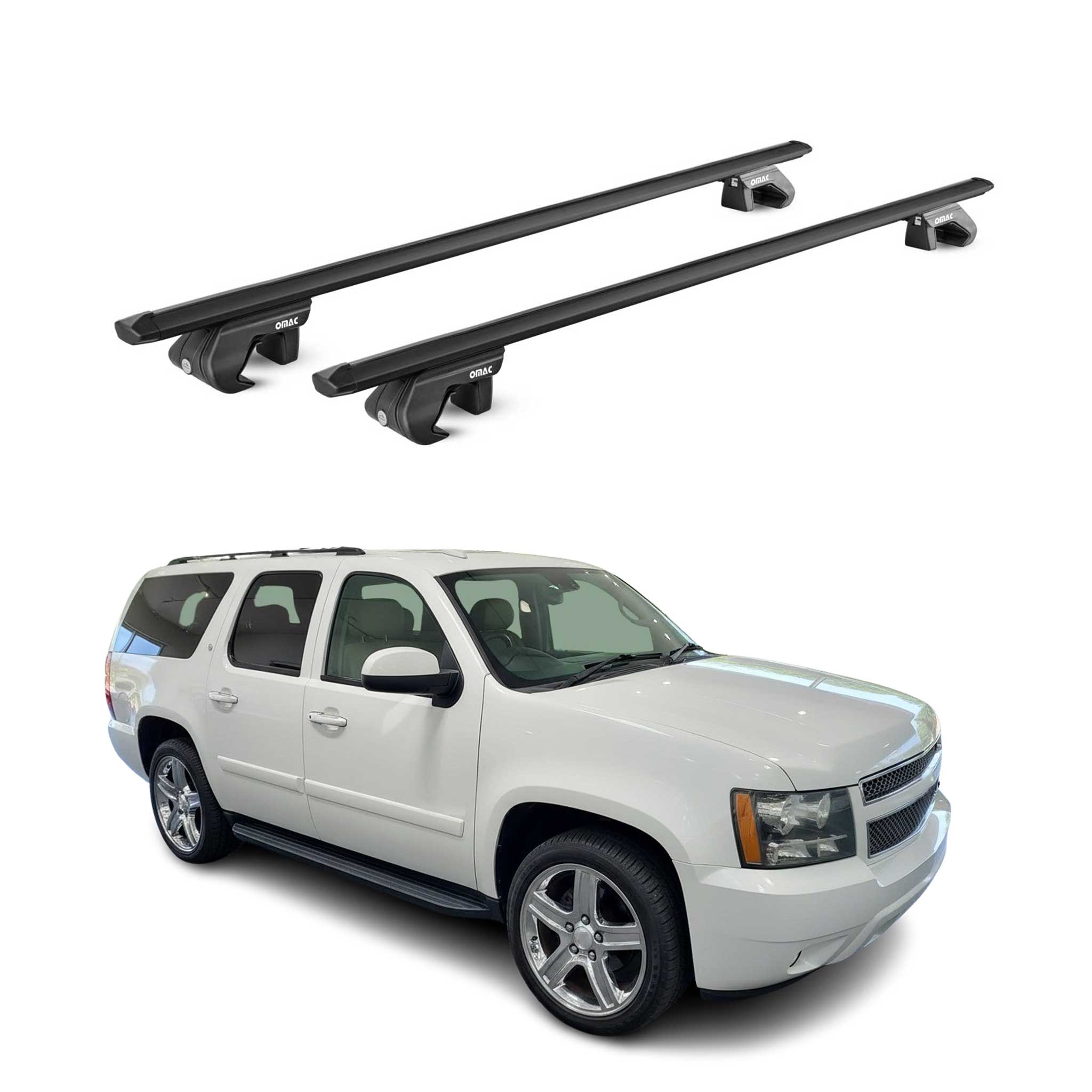 2007-2014 Chevrolet Suburban 1500 Roof Rack Cross Bars Black Carrier 2 Pcs