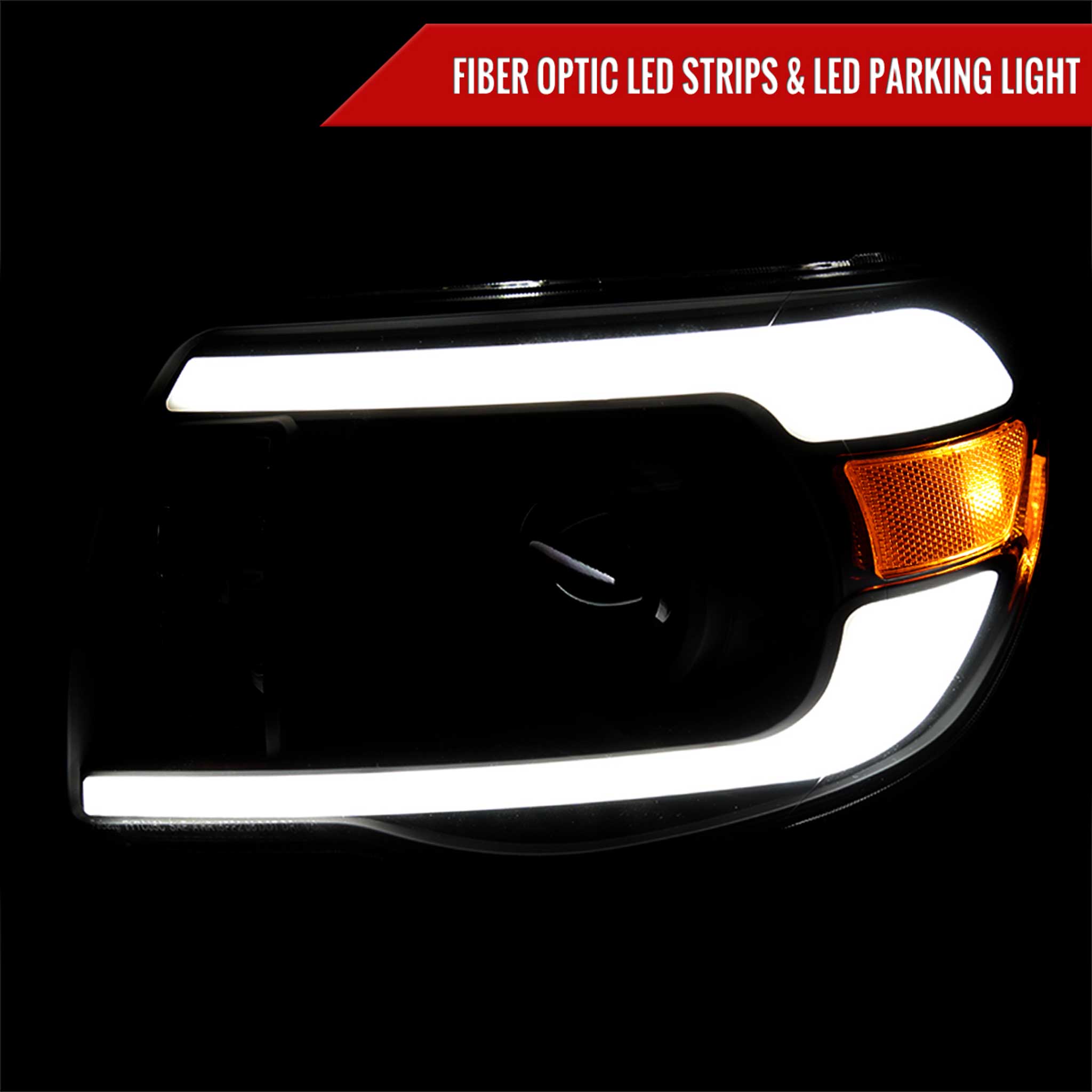 For Toyota Tacoma 2005-2011 LED Bar Projector Headlights Chrome Housing Smoked Lens