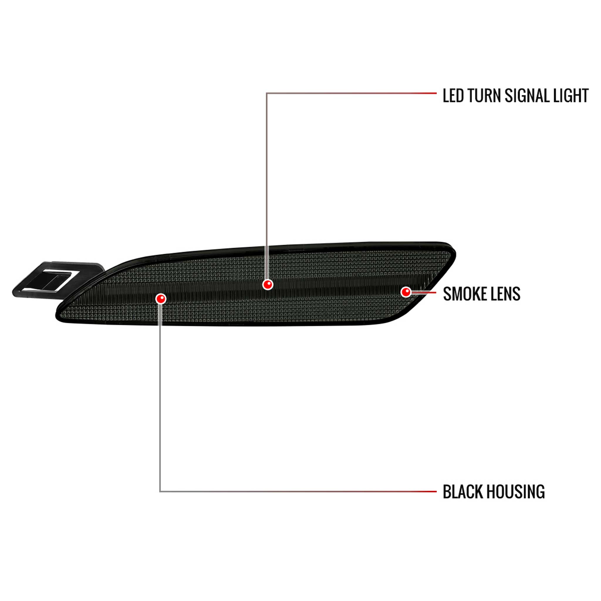 For Porsche Cayenne 958 2015-2018 Front Bumper LED Side Marker Turn Signal Lights Chrome Housing Smoked Lens