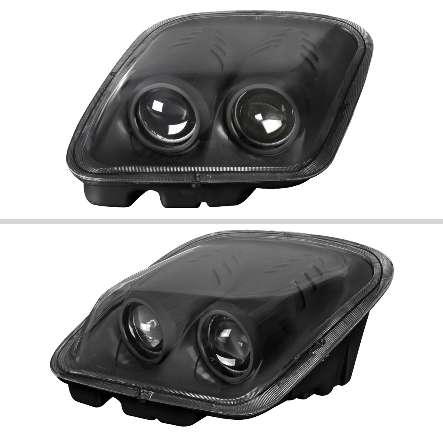 1997-2004 Chevy Corvette C5 H7 Projector Headlights Matte Black/Clear Lens