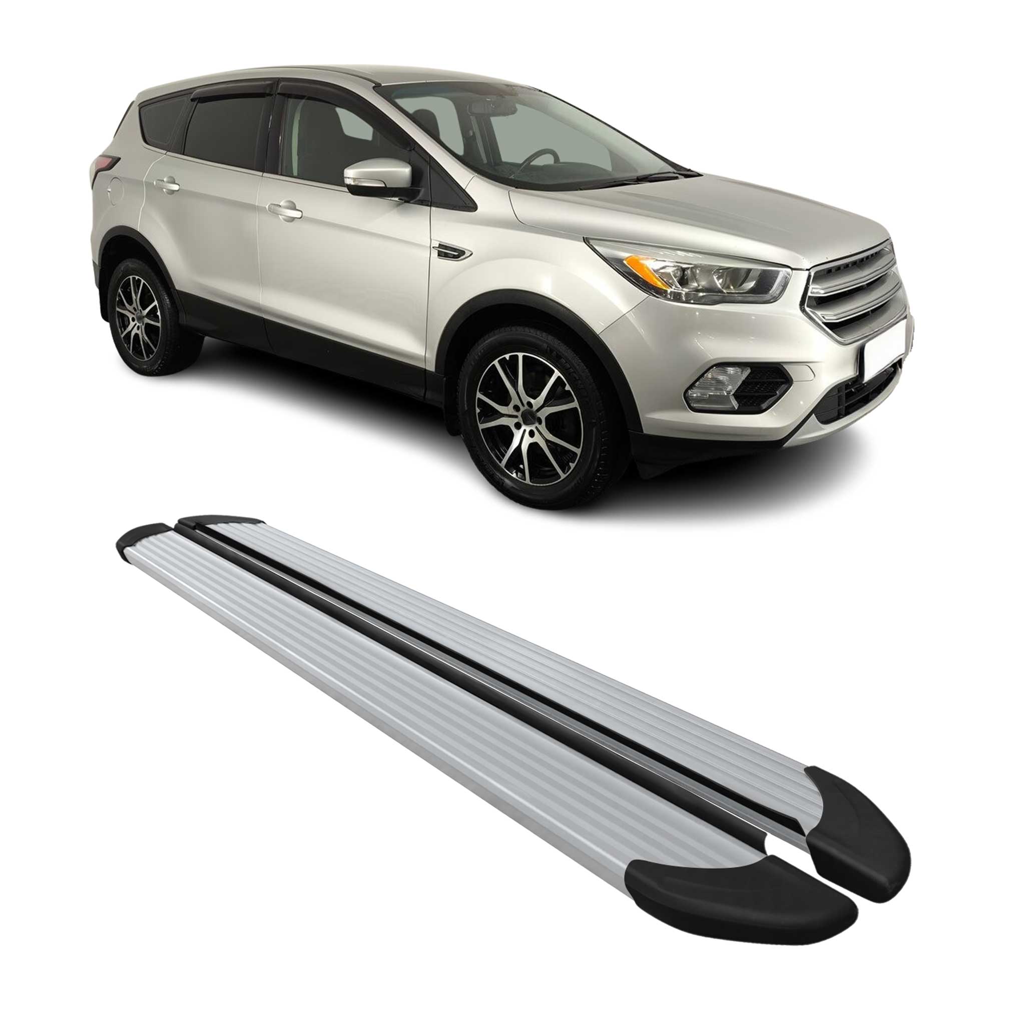 2013-2019 Ford Escape Running Boards Side Steps Silver