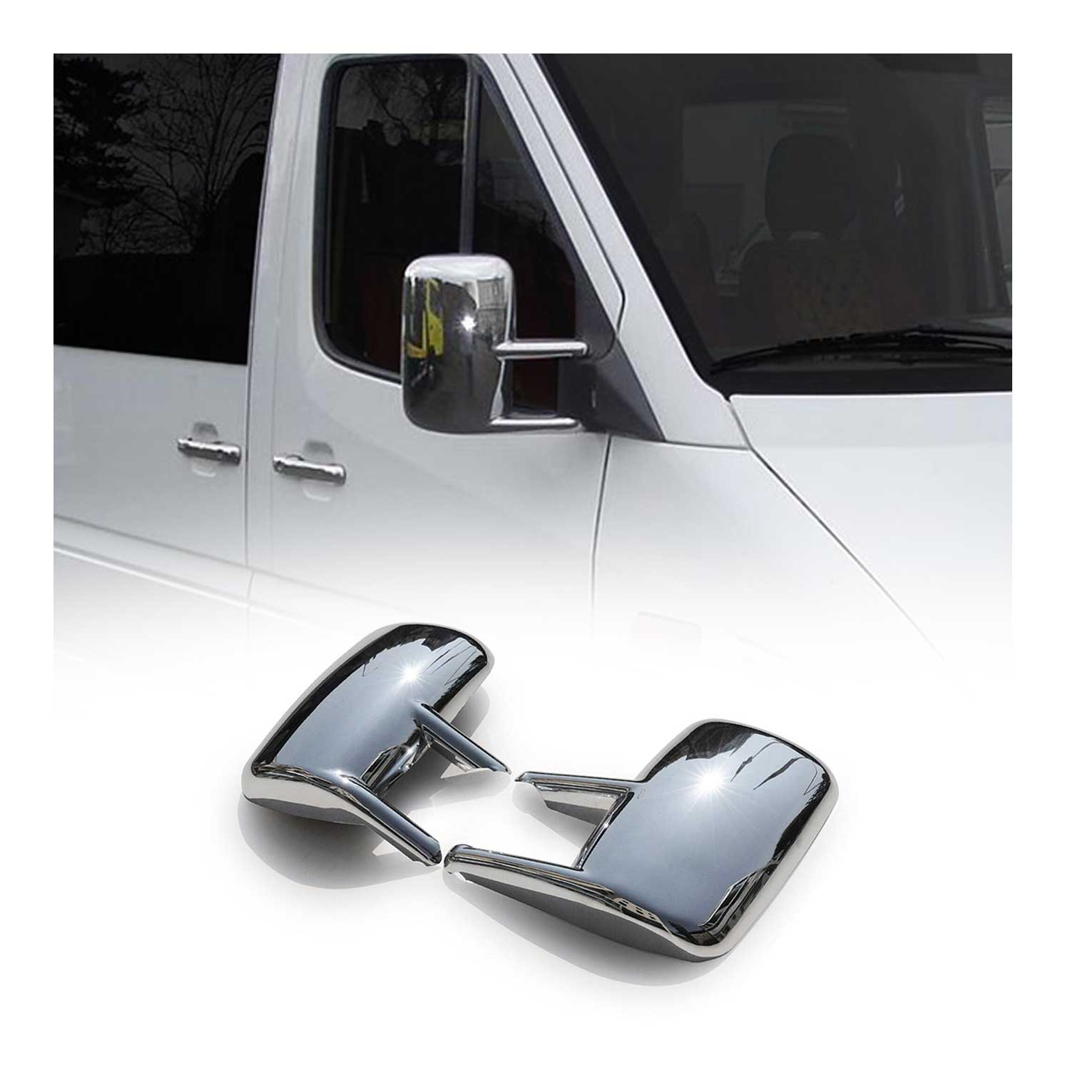 2003-2006 Dodge Sprinter Side Mirror Cover Caps Chrome Silver 2 Pcs