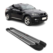 2007-2013 BMW X5 E70 Running Boards Side Steps Silver & Black