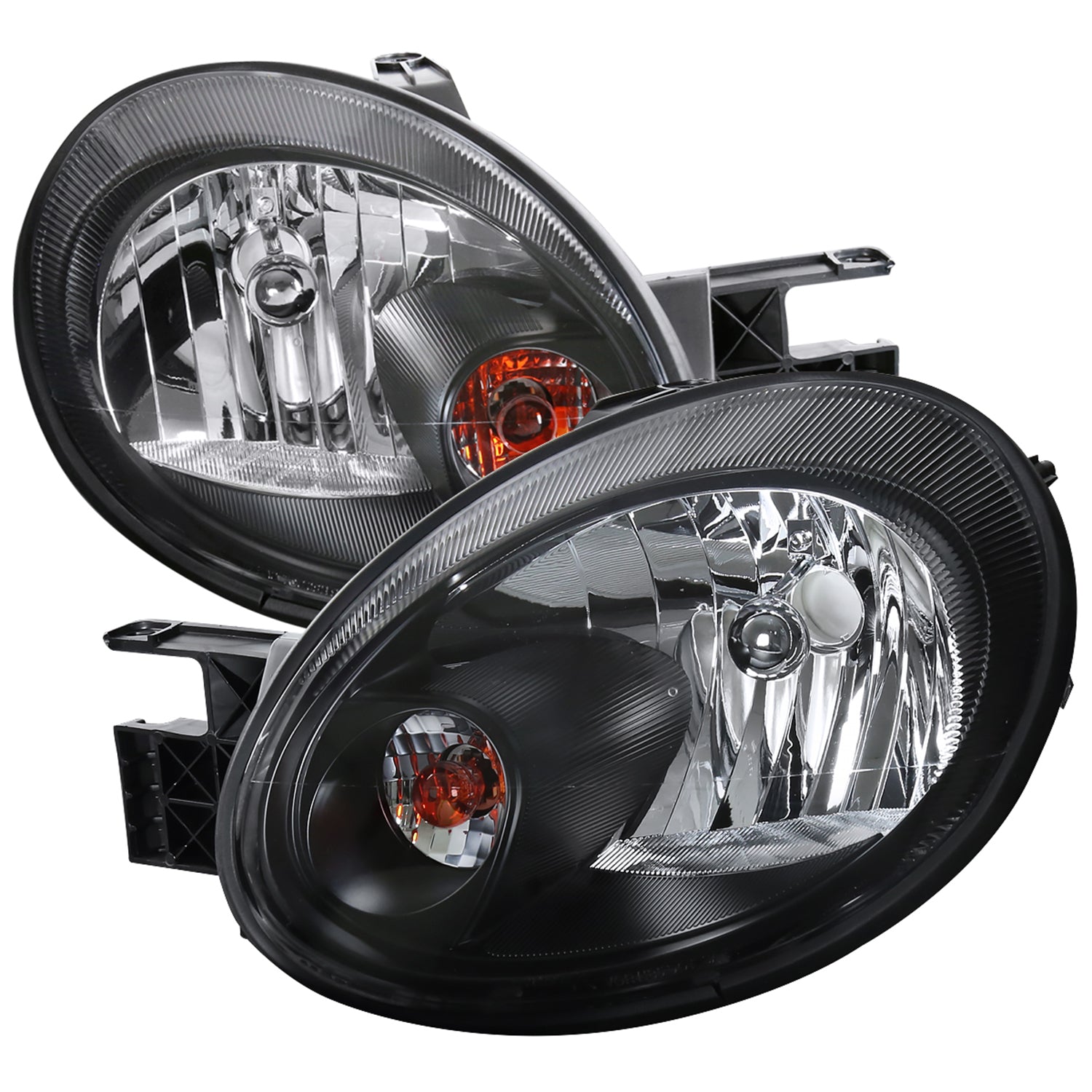 2003-2005 Dodge Neon Factory Style Headlights Matte Black Housing/Clear Lens