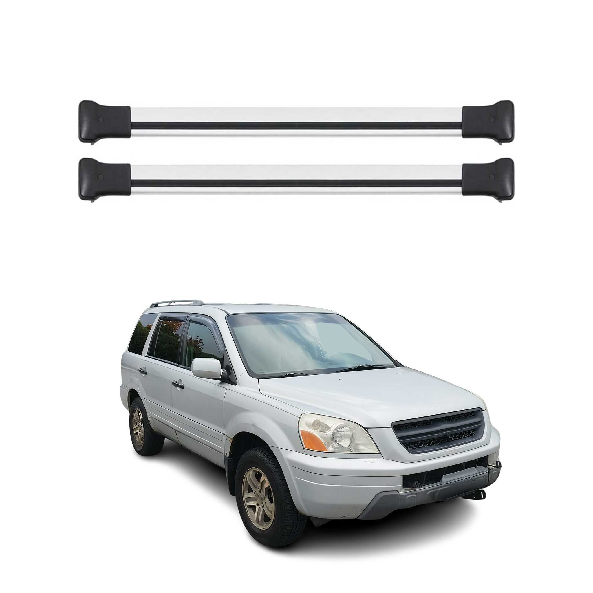 Roof Rack Cross Bars Luggage Carrier for Honda Pilot 2003-2008 Aluminium Silver