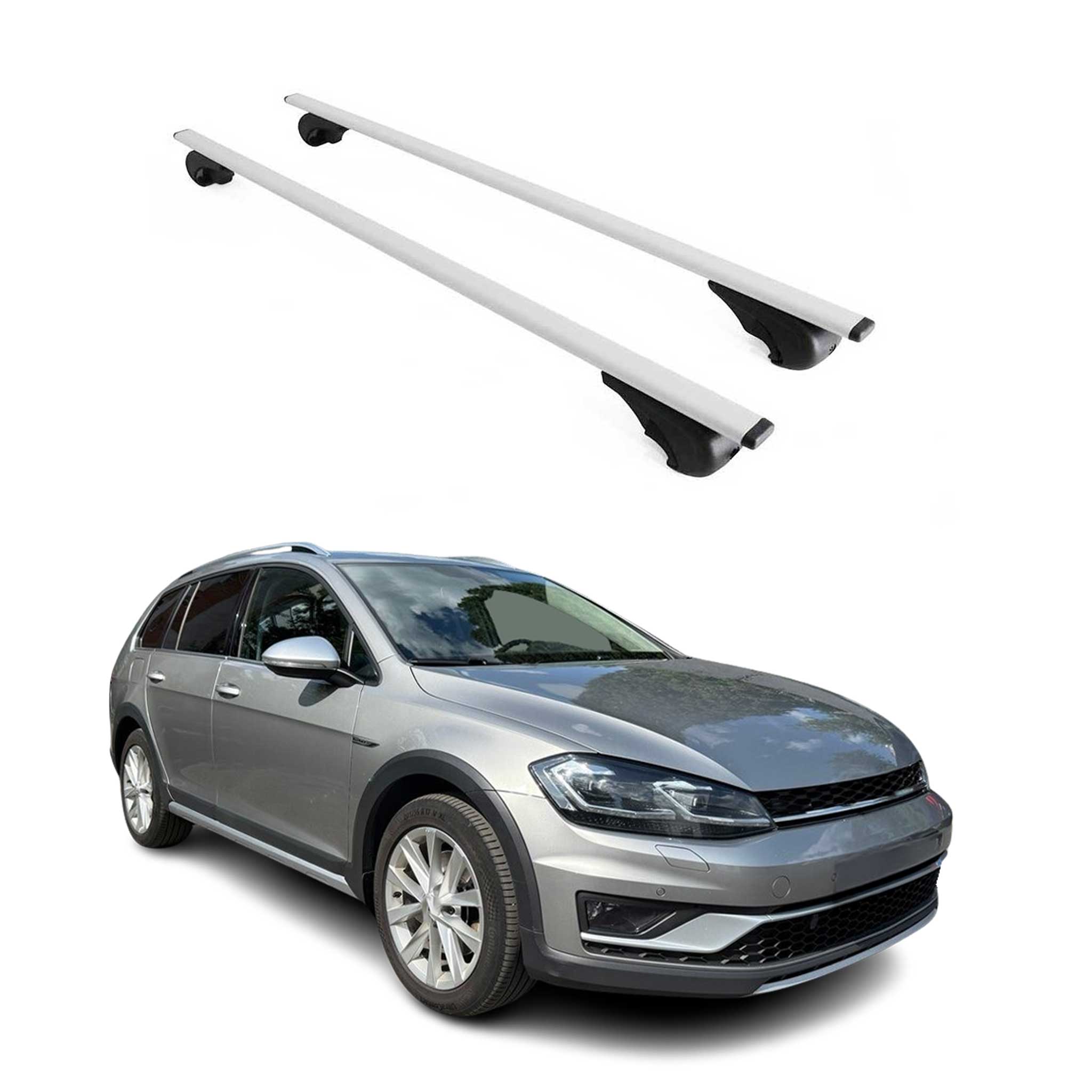 2017-2019 VW Golf Alltrack Mk7 Roof Rack Cross Bars Silver