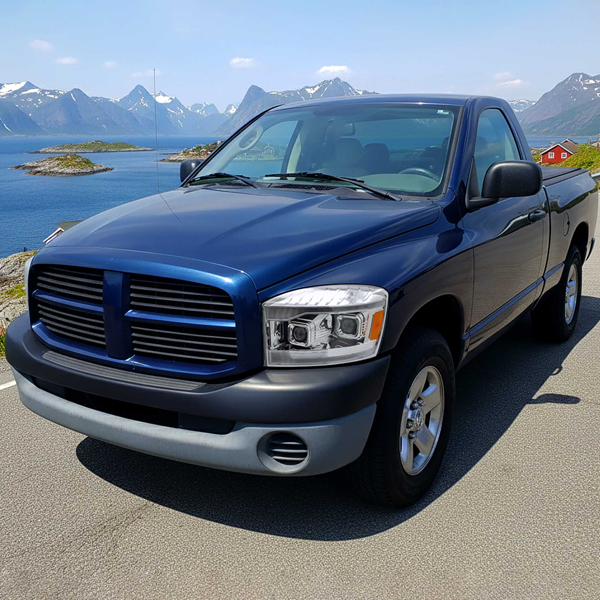For Dodge RAM 1500 2006-08 / RAM 2500 3500 2006-09 Headlights Switchback LED Strips Turn Signals DRL Chrome Housing Lens
