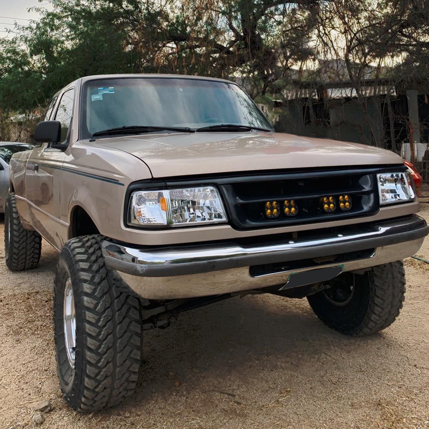 1993-1997 Ford Ranger Factory Headlights w/Corner Signal Lights Chrome/Clear